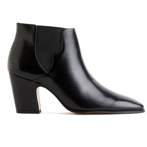 H&M Ankle Heeled Black Boot Women’s Size 9 Pointed Toe Pull On Booties NWT - Picture 1 of 10